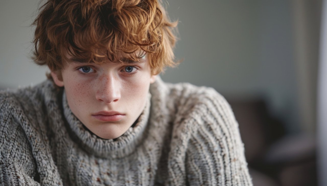 Upset teen receiving distressing news