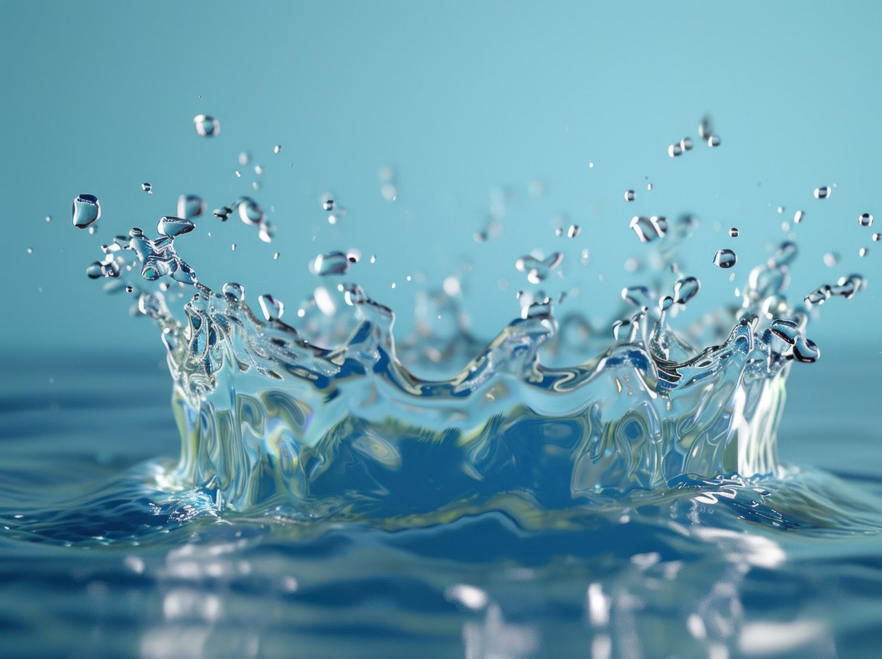 Water splash on a blue background