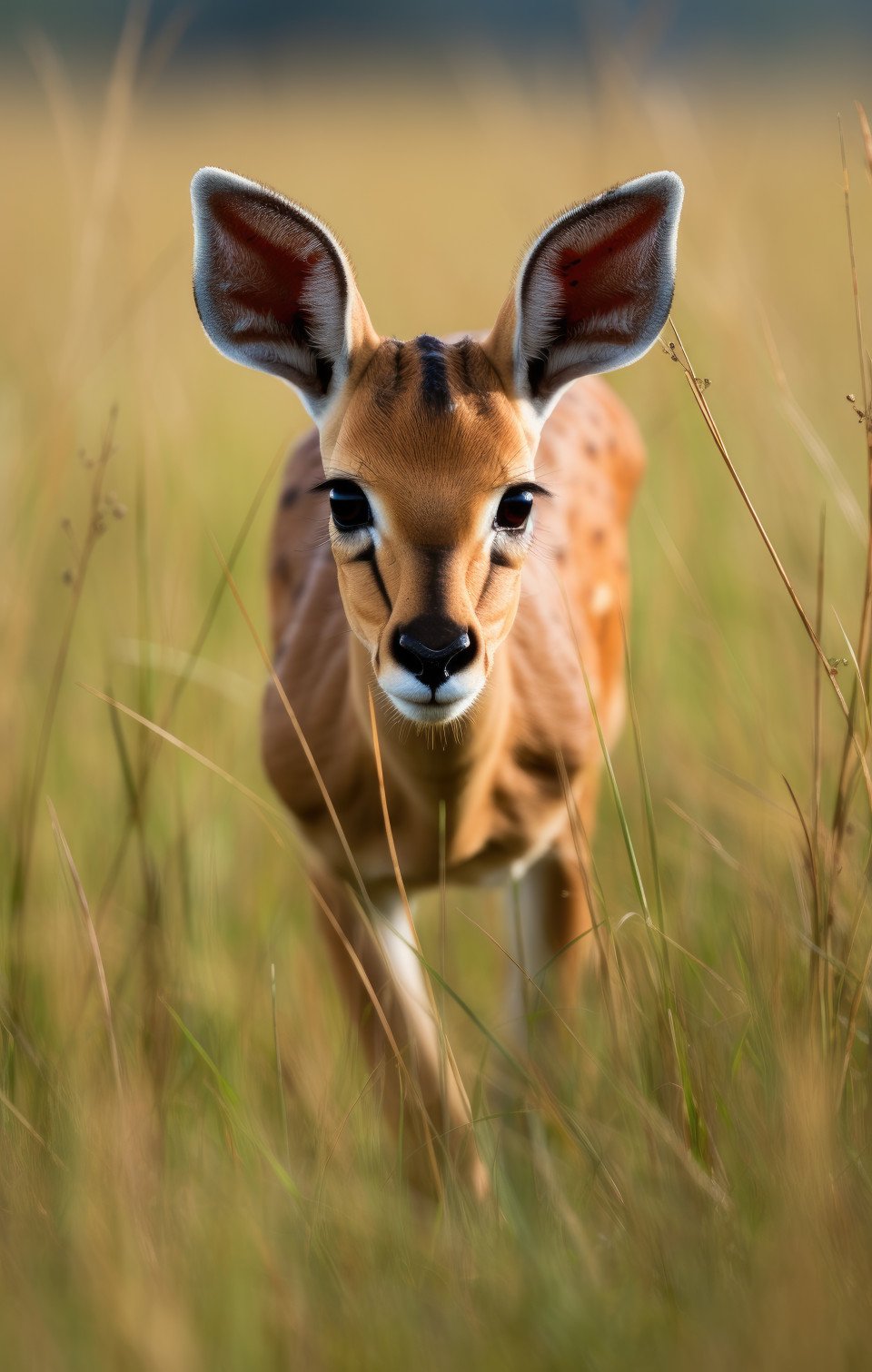Graceful gazelle running through the grass