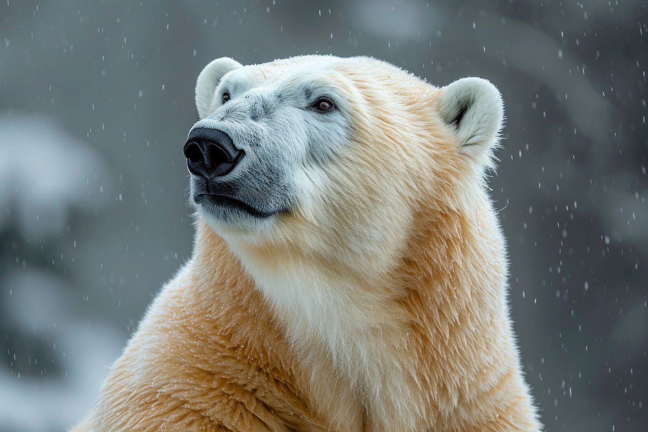 Two polar bears sit together enjoying a moment of companionship in the icy arctic landscape
