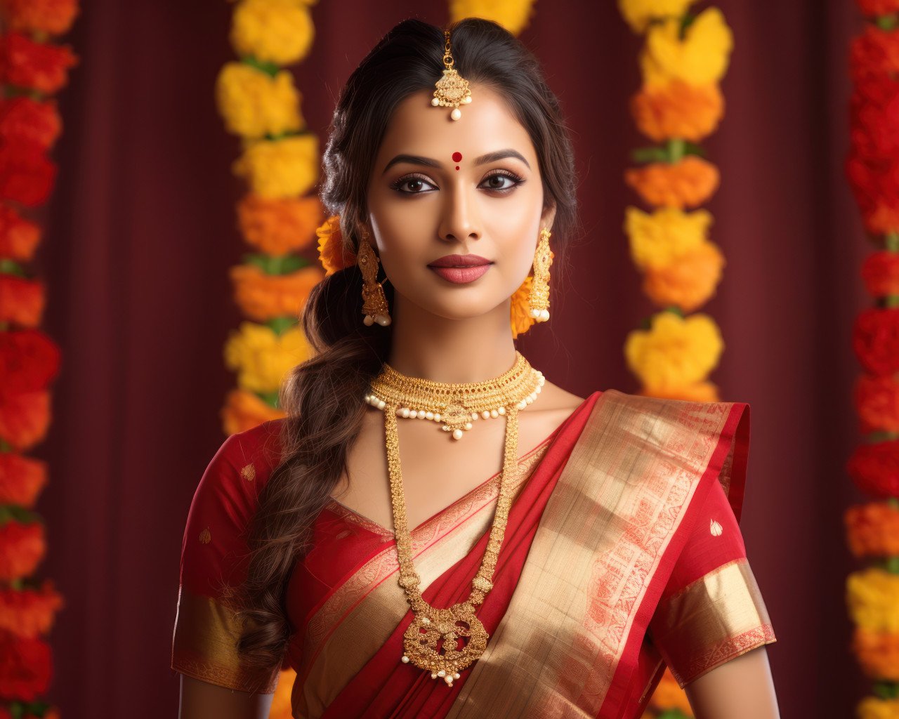 Beautiful indian marathi woman in traditional outfit showcasing cultural elegance and pride