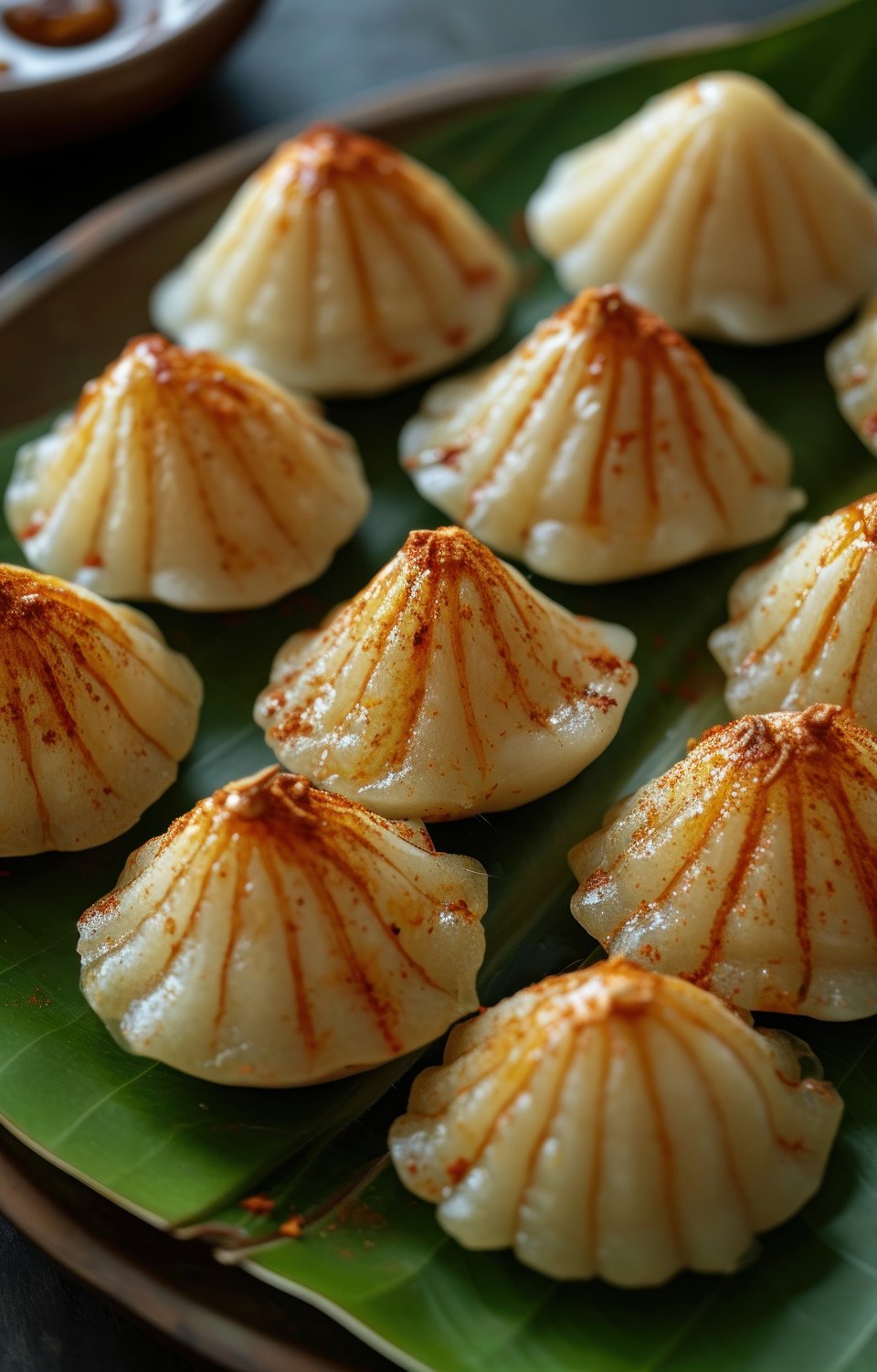 Modak arranged on a leaf