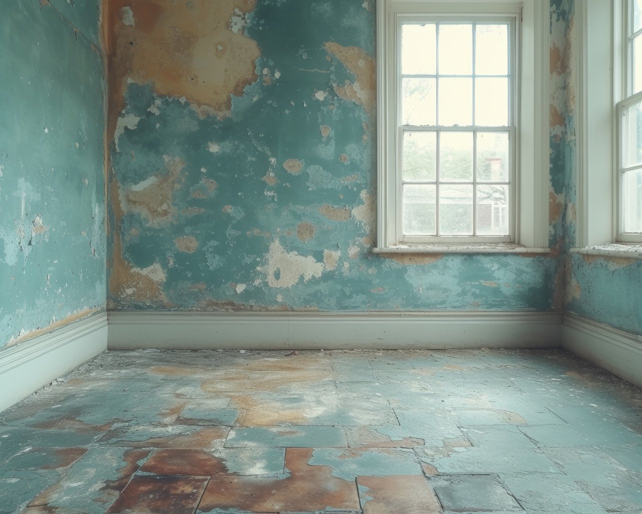 Floor and wall removal during home renovation project