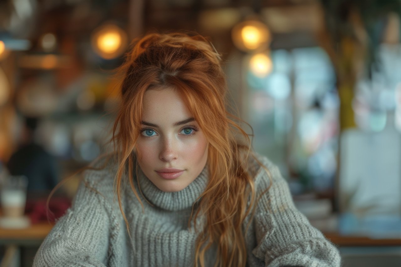 A lady using her laptop at a table