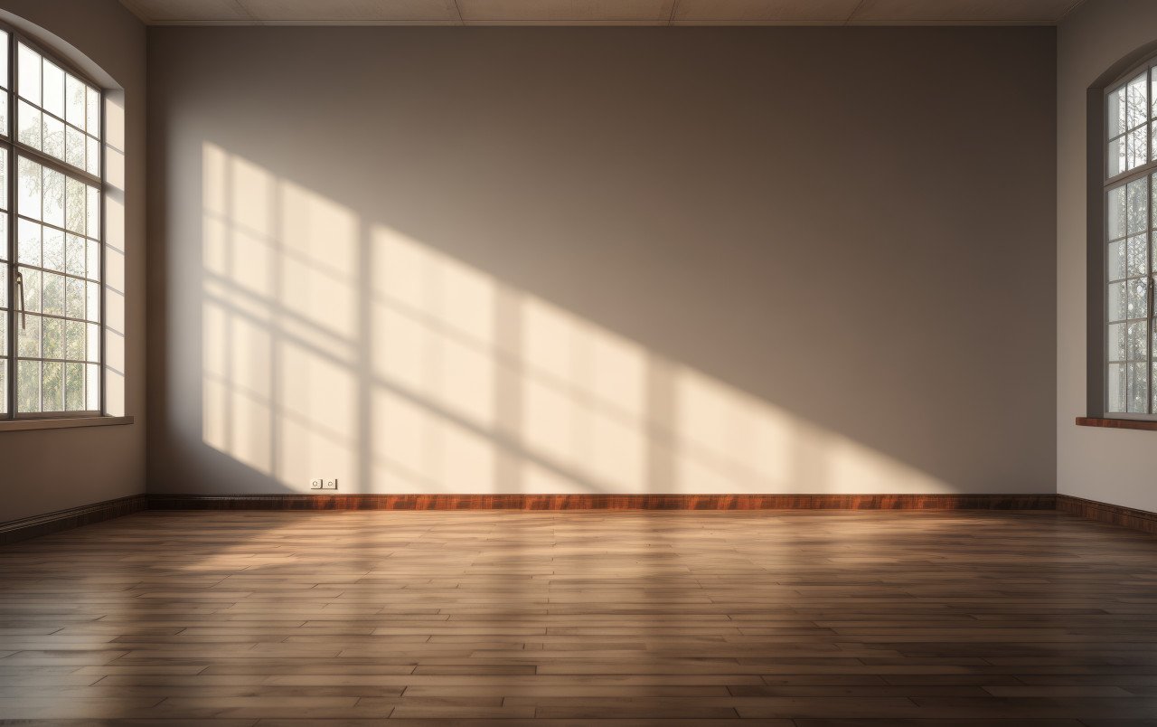 Decluttered interior with framed window