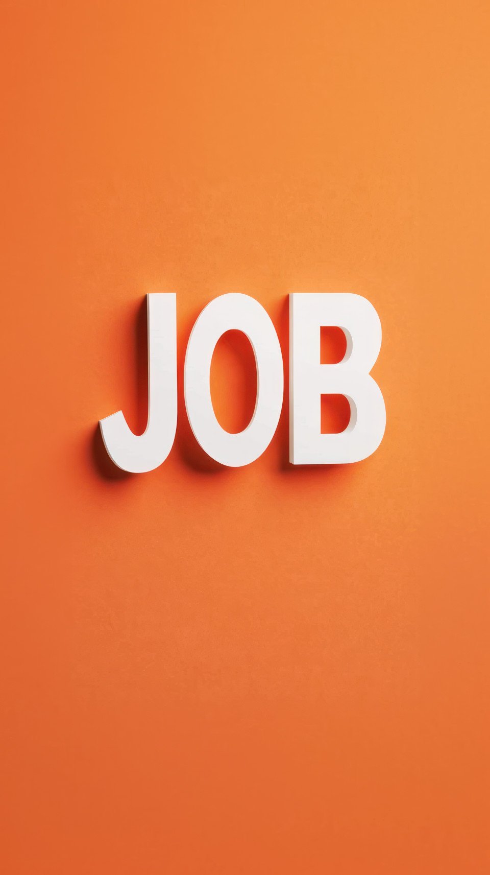 3d white paper text job on an orange background jobless rates concept