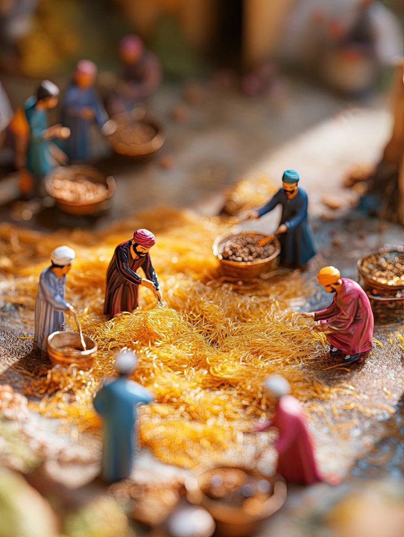 Tall glasses of rose flavored milk with nuts and basil seeds arranged on a vibrant table