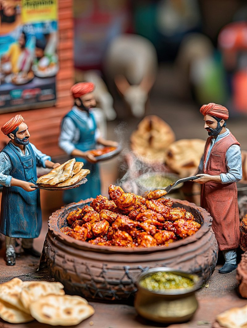 A large black frying pan filled with sizzling golden brown pakoras