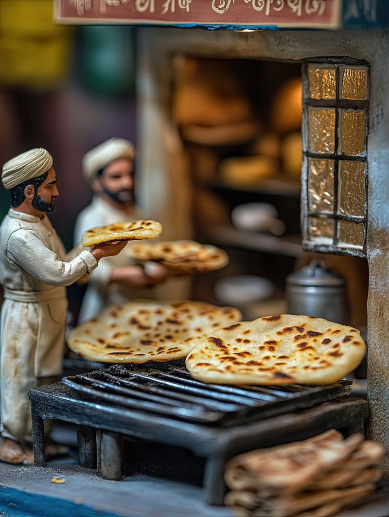 An iron wok filled with glossy deep red curries