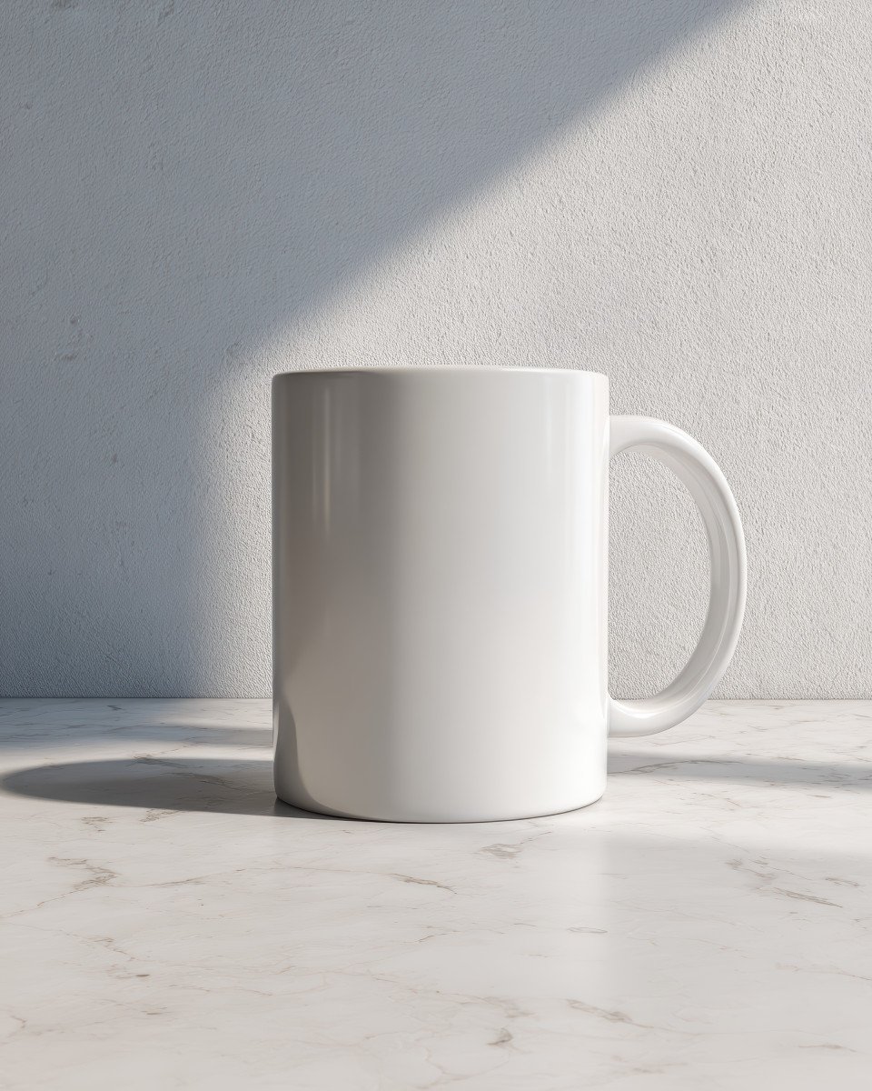 Coffee mug mockup on minimalist background