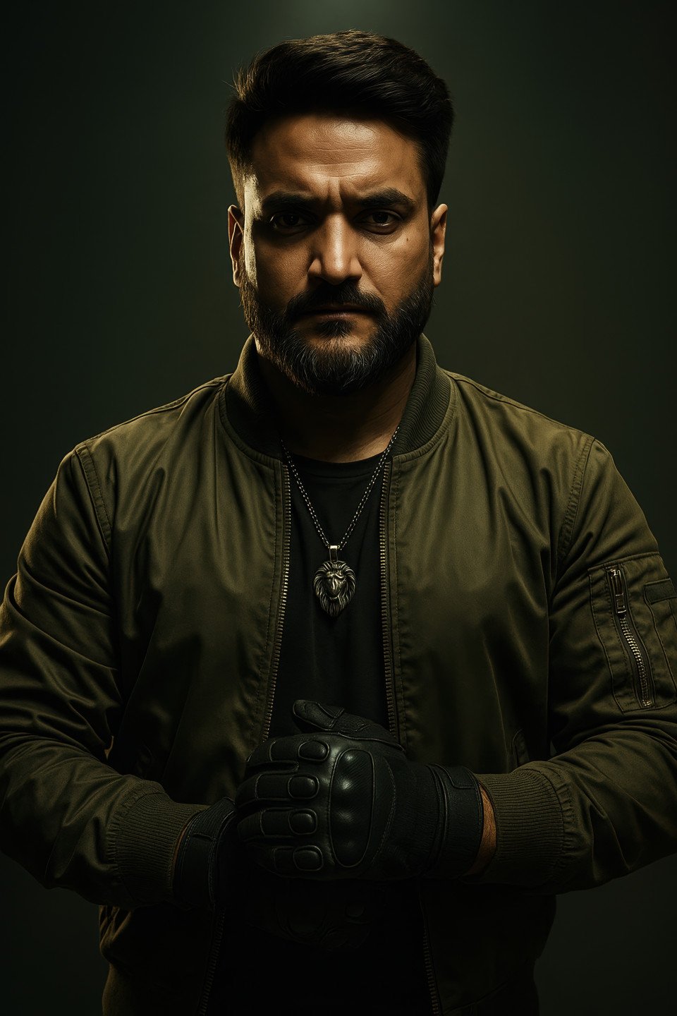 Fair skinned person in bomber jacket