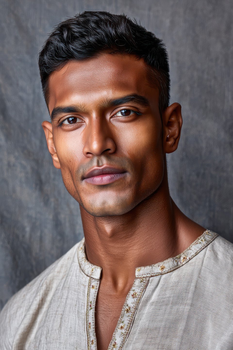 Indian man in traditional kurta with soft look and side pose