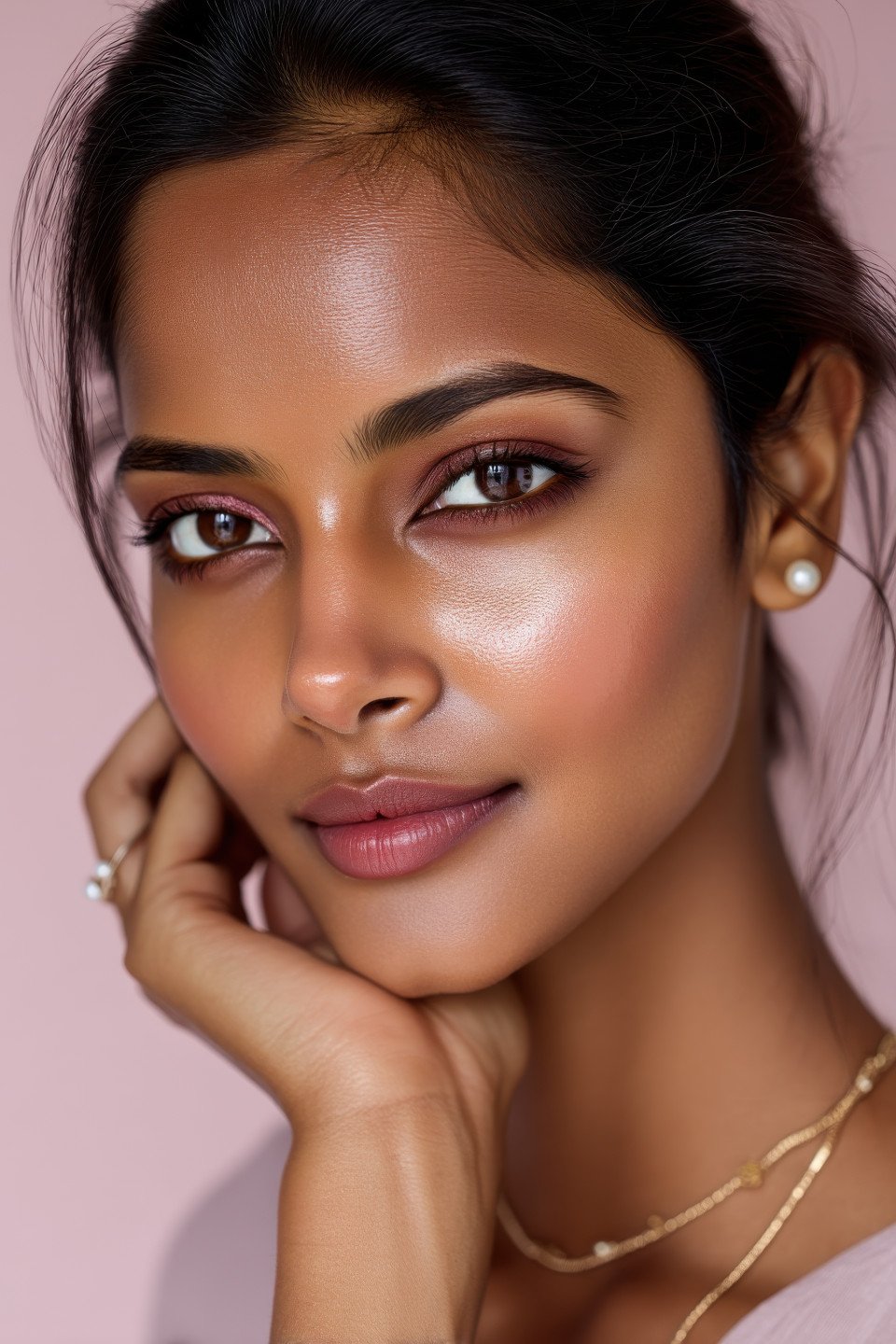 Indian woman with soft makeup