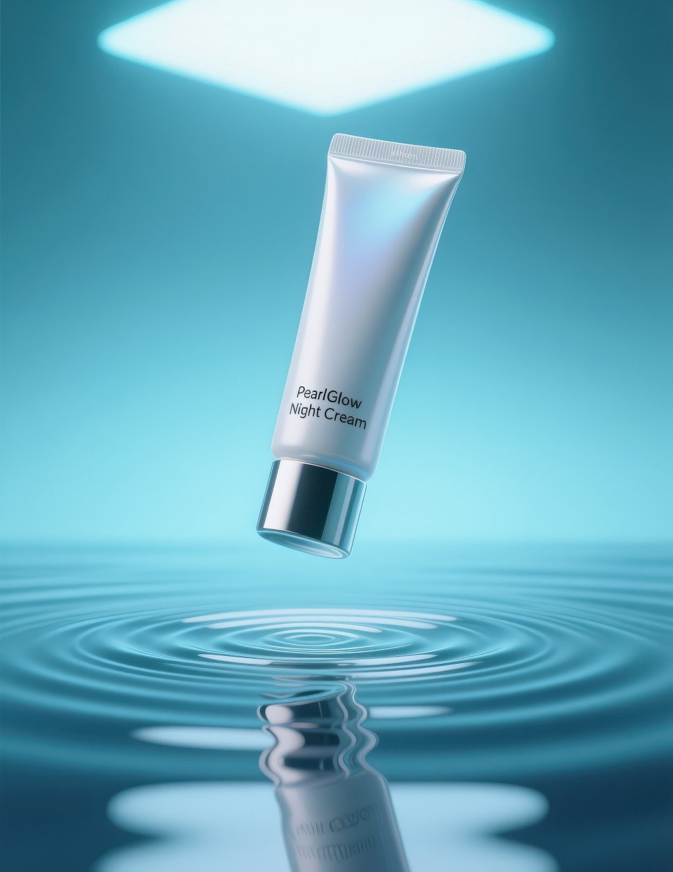 Lip balm sticks in pastel colors placed on melting ice cubes