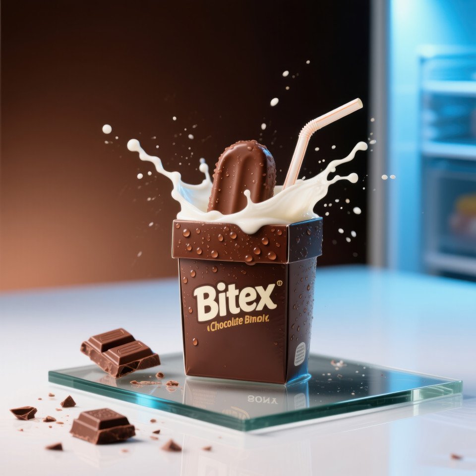 Straight on chilled chocolate pack with condensation