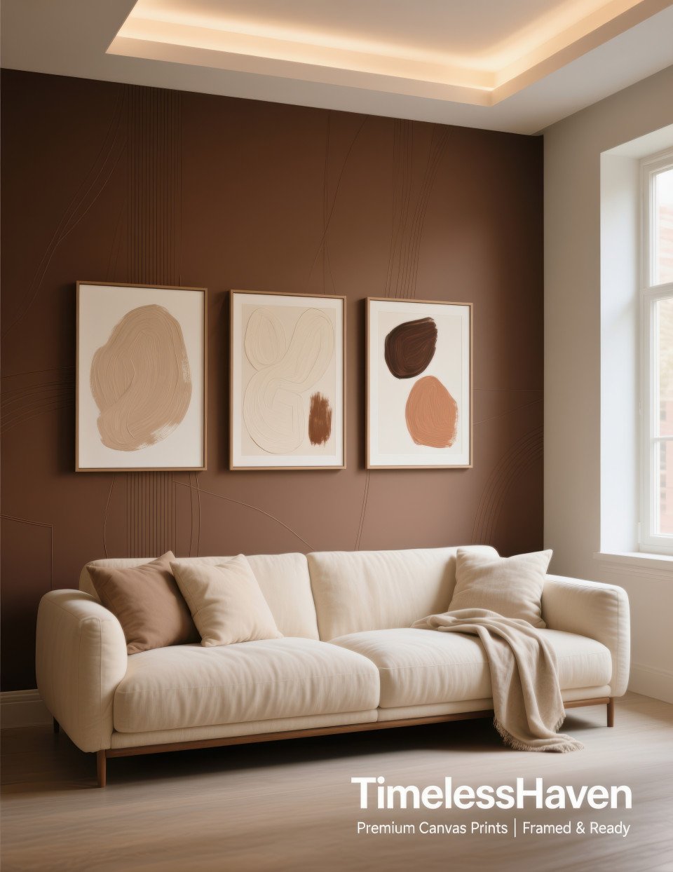 Hand carved wooden console with vases