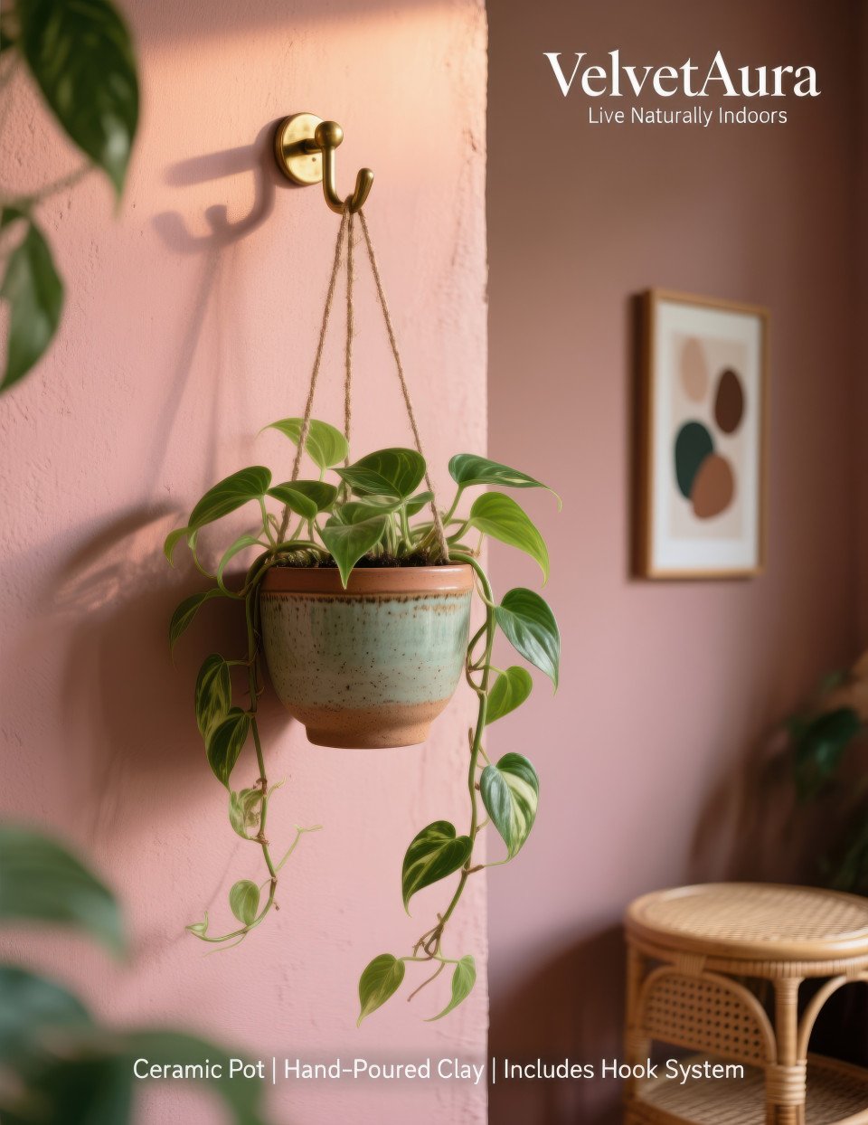 Black framed terrarium with succulents and pebbles on light wood desk