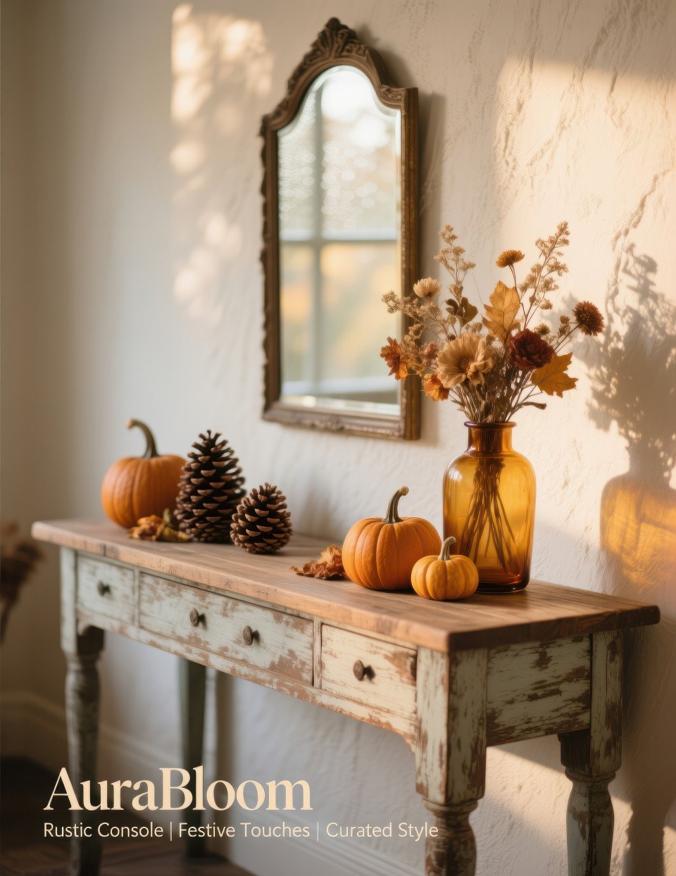 Matte gold pendant light glowing above a calacatta marble island with black cabinets and stools