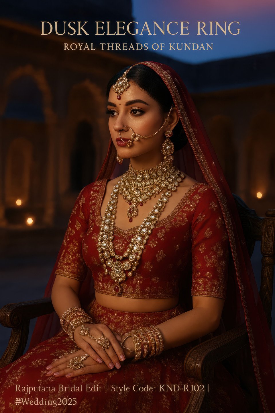 North indian bride in heavy kundan choker