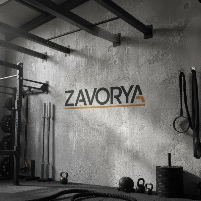 Athletic gym wall logo branding mockup