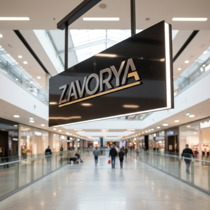 Retail mall sign logo branding mockup