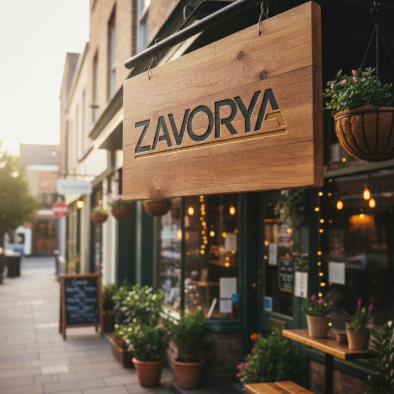 Rustic cafe wooden sign logo branding mockup