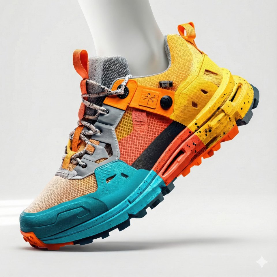 Mannequin sneakers minimalist white studio natural light