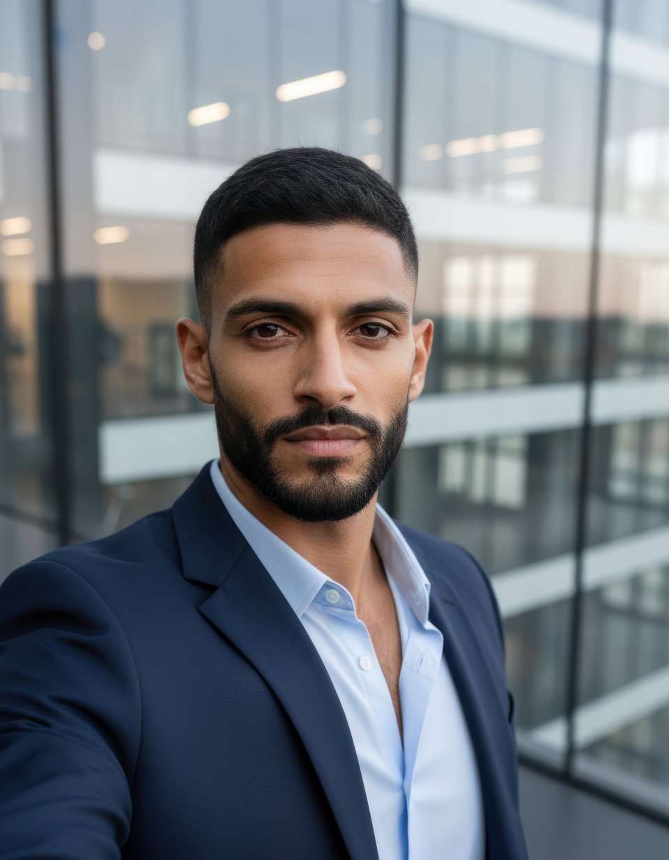 Creative director portrait selfie in contemporary office google gemini prompt