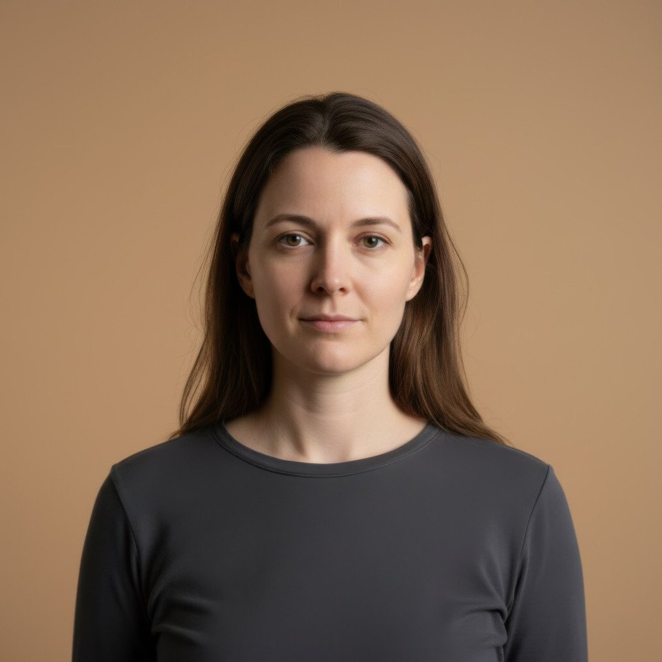 Solo entrepreneur studio portrait on beige background google gem