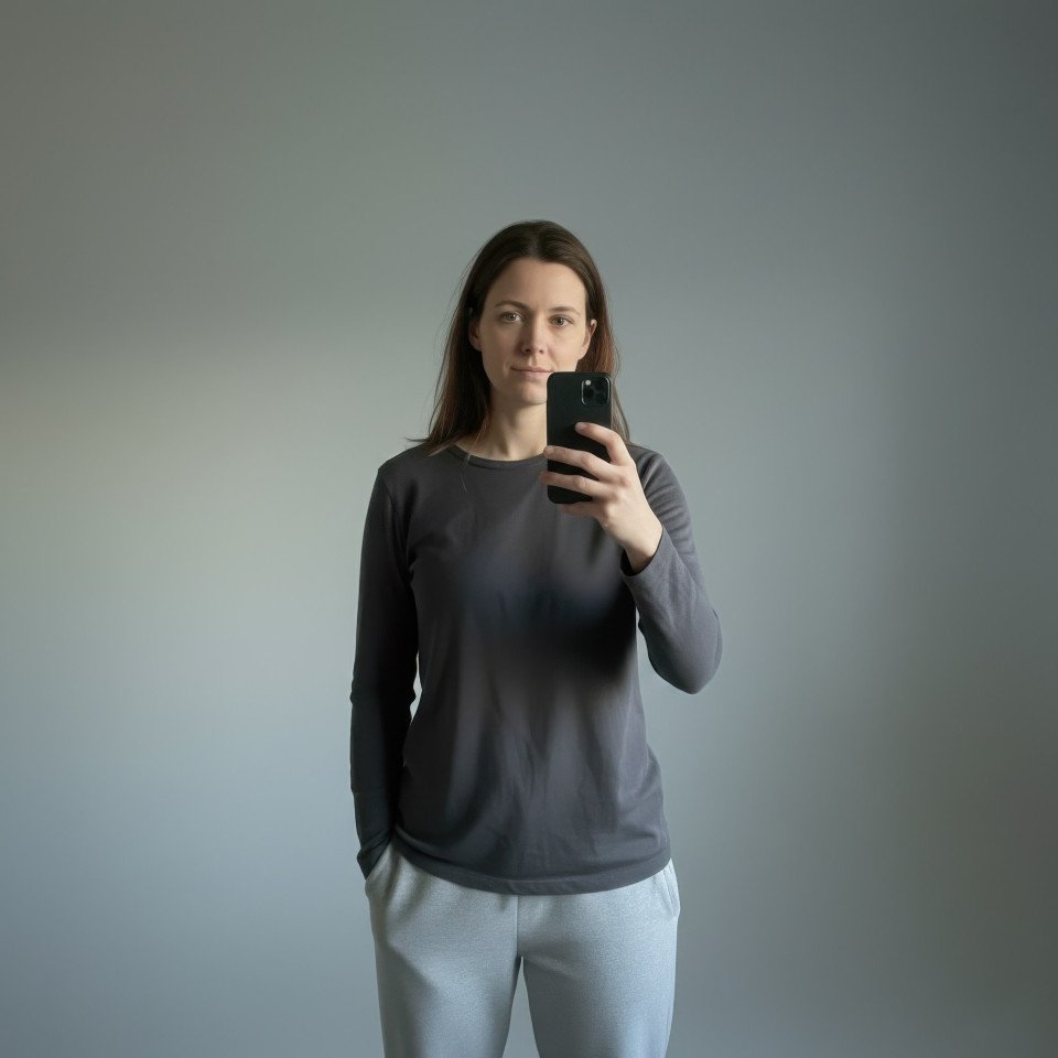 Product manager studio portrait on gray background google gemini