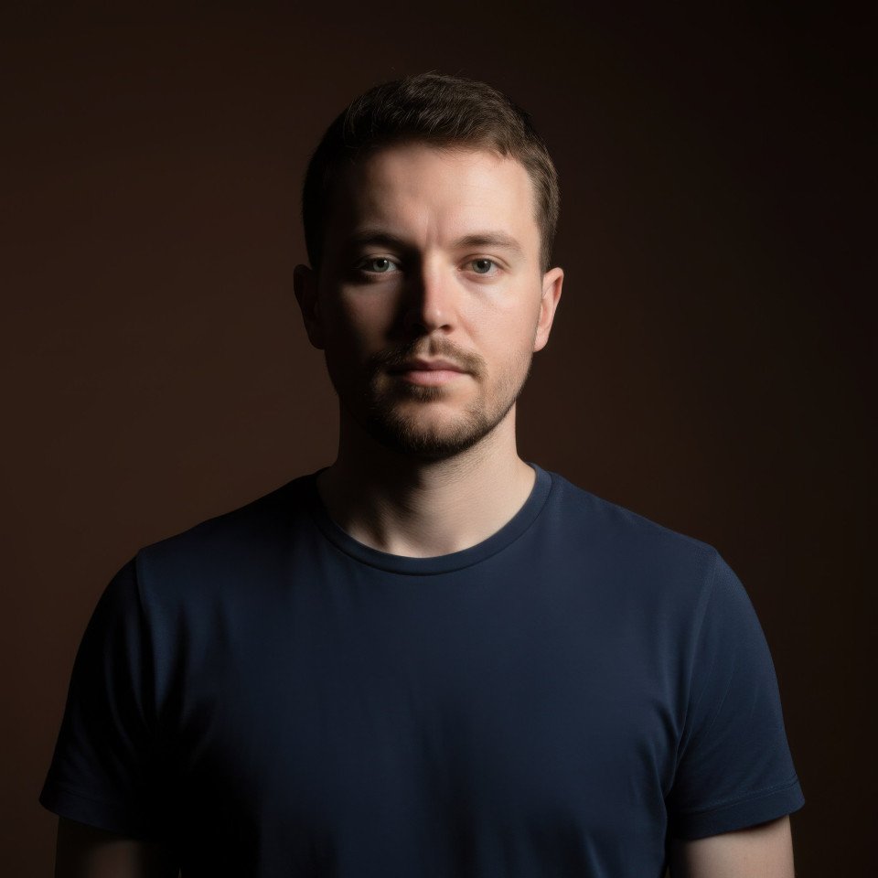 Actor studio portrait on deep brown background google gemini pro