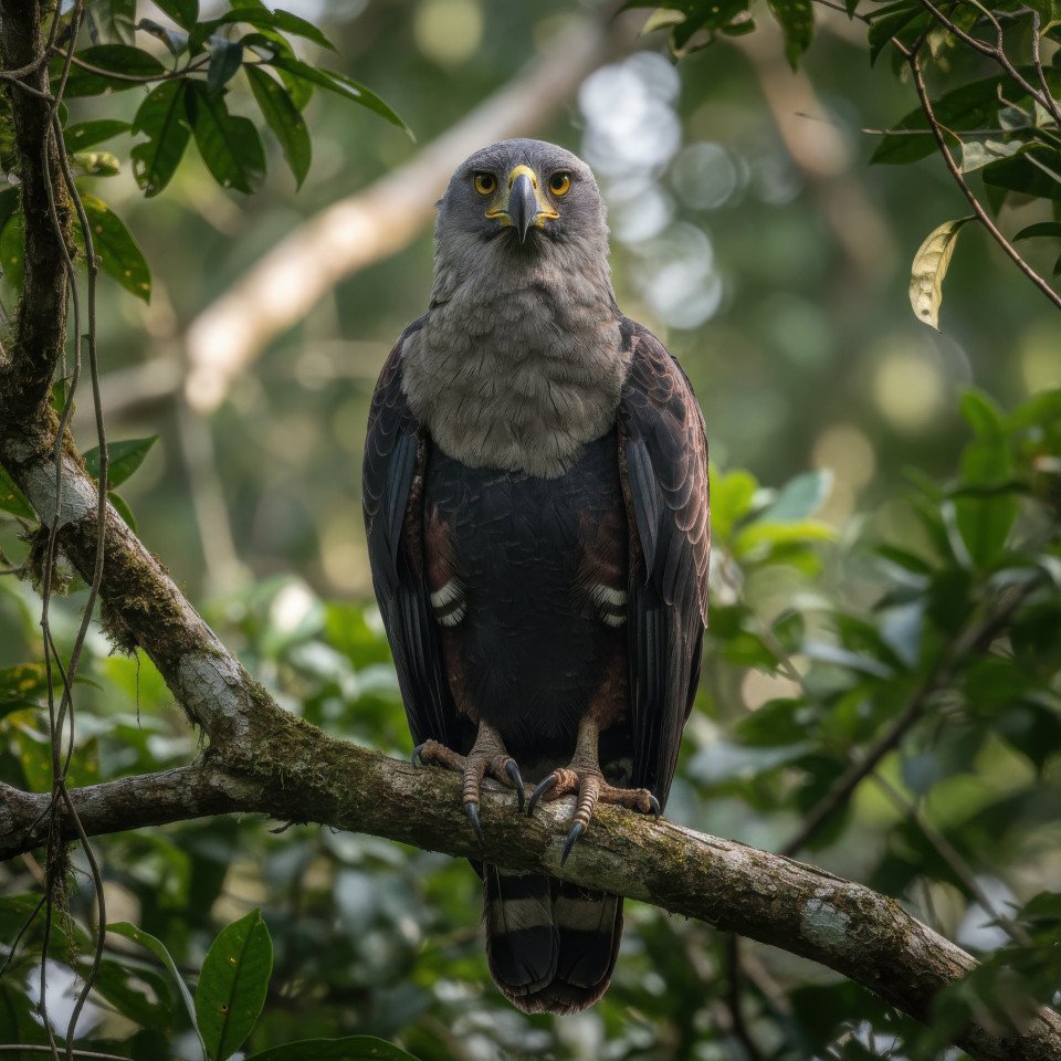 Harpy eagle in tropical jungle late morning google gemini prompt