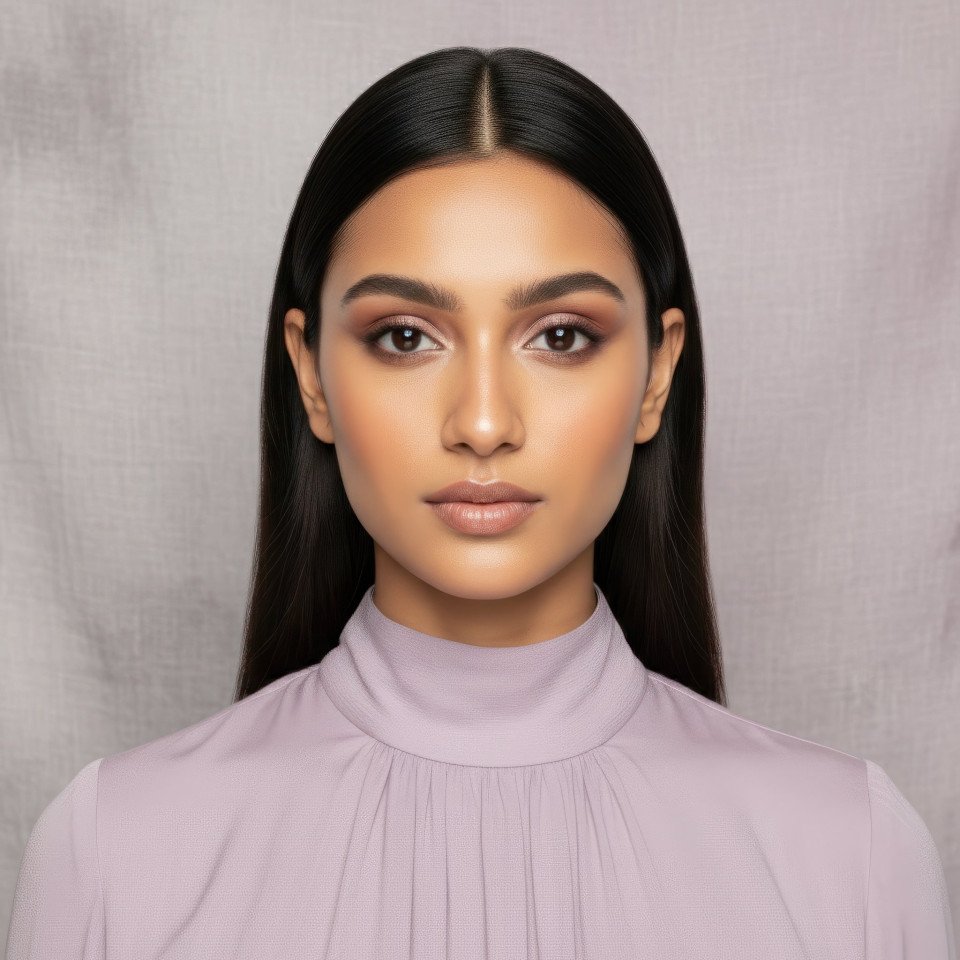 Visual storyteller in muted lavender contemporary clothing google gemini prompt