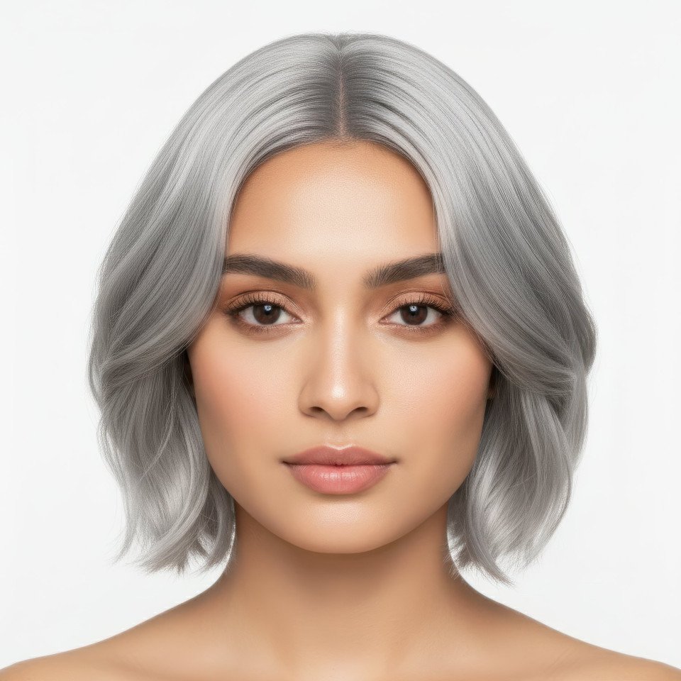 Mature elegant woman with layered bob hairstyle google gemini prompt