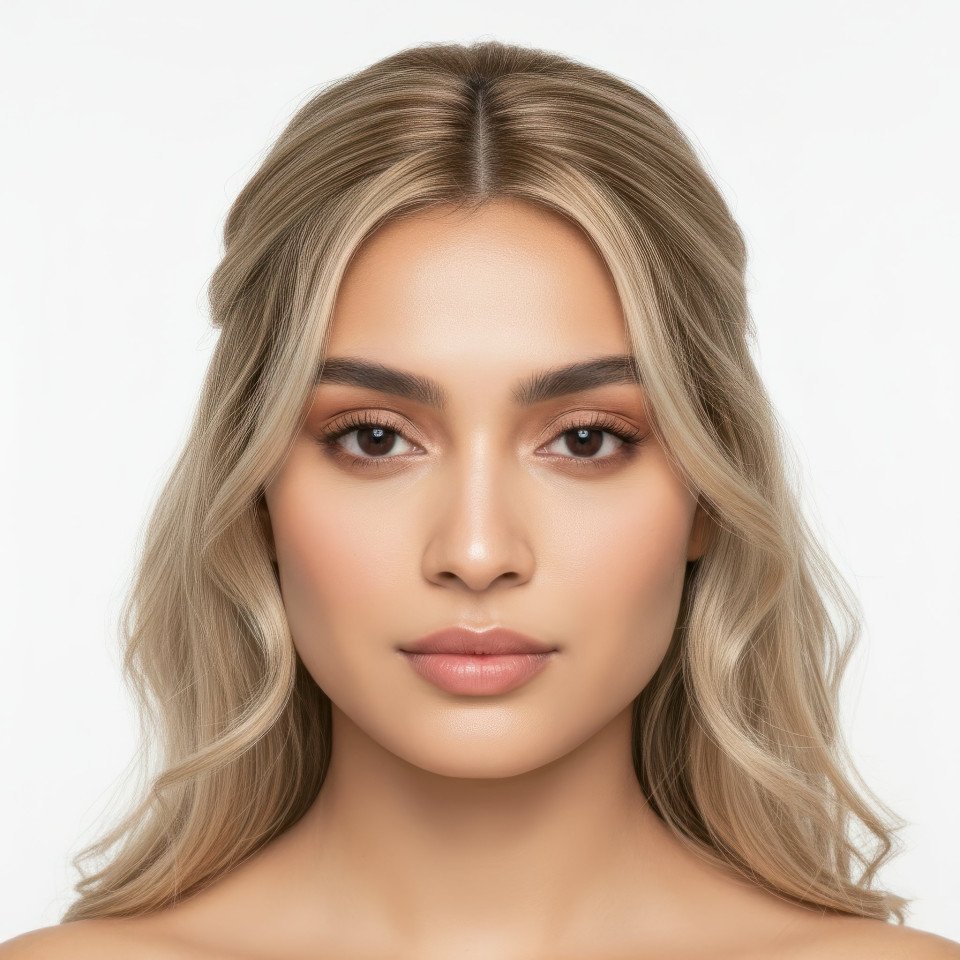 Bride to be woman with romantic half up hairstyle google gemini prompt