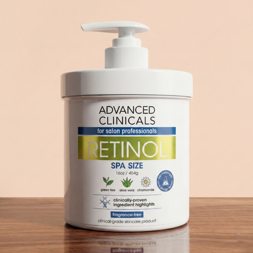 Skincare bottle on polished wood background google gemini prompt