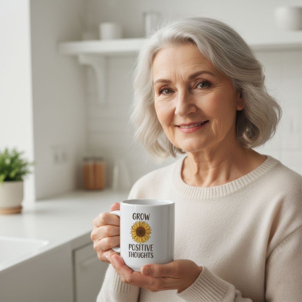Mug lifestyle mockup in scandinavian kitchen setting google gemini prompt
