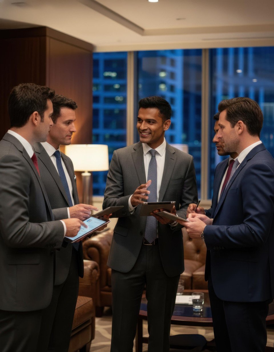 Private banking lounge corporate networking google gemini prompt