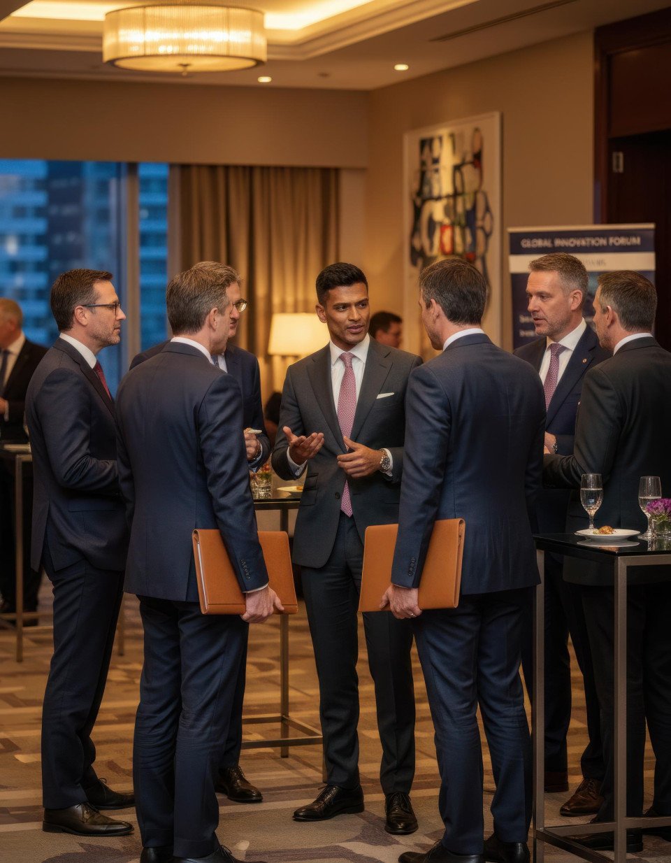 Luxury corporate networking in conference suite google gemini prompt