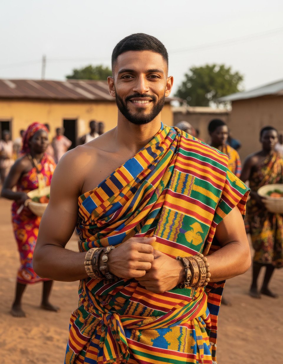 Ghanaian man celebrating homowo festival google gemini prompt